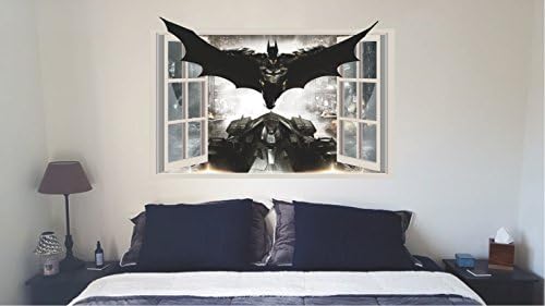 Batman the dark knight, batmobile batman flying out of window Movie 3D Wall Decal Sticker 18", 24"or 36"