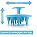 (2 Pack) Hair Shampoo Brush Head Scalp Massager Scrubber, Mold-free One-piece Solid Silicone, for Healthy Hair Growth Dry Scalp Dandruff, Adults Children Thick/thin Hair or Dogs Cats, WAKISAKI (Blue)