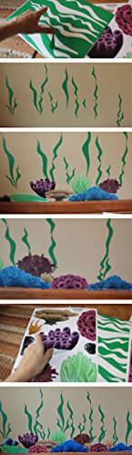 Coral Reef Wall Decals Underwater Ocean Kids Wall Decor Stickers, Under The Sea Girls Boys Toddler Teen Bedroom, Baby Nursery, Bathrooms, Living Room, Playroom (Coral Reef)