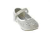 F-54A Baby Girls Rhinestone Ballet Ballerina Flats Silver
