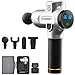 homtuzan Deep Muscle Massage Gun Fascia Gun - 4 Replaceable Heads 6 Speed Levels and LCD Muscle Stimulation Pain Relief Percussion Therapy Portable Large Capacity Power Noise Reduction (Silver)