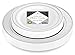 ELITE SELECTION disposable Plastic Plate Set - 40 Pack Premium Quality Dinnerware with 10.25” Dinner and 7.5” Salad Plate (20 Count Each) with Elegant Silver Double Trim for Wedding, Birthday & Party