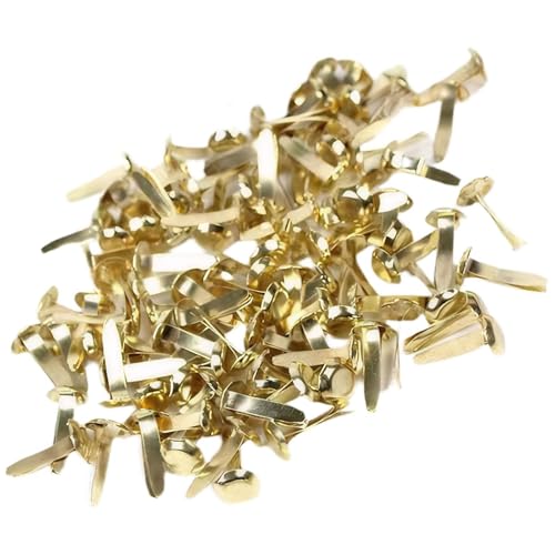 100 Pcs Metal Brads for Scrapbooking & Craft Projects - Double-Ended Paper Fasteners in Gold, Silver & Colored - Easy to Use Art Supplies for DIY Handmade Creations