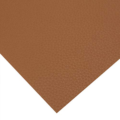 Desirable Life Vinyl Faux Leather Fabric Cotton Back by The Yard for Hand Crafts DIY Tooling Sewing Hobby Workshop Crafting Wallet Making Square 54 Inches Wide 0.03 Inches Thick (Brown)