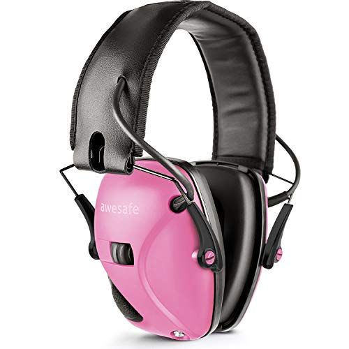Awesafe Electronic Shooting Earmuff, Noise Reduction Sound Amplification Electronic Safety Ear Muffs, Ear Protection, NRR 22 dB, Ideal for Shooting and Hunting, Pink ... ...