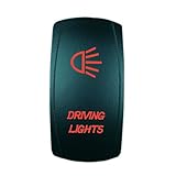 QUNQI STAR 5 pin Laser Backlit Rocker Switch DRIVING LIGHTS 20A 12V On/off LED Light Toggle Switch (Red)