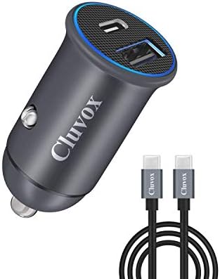 Cluvox USB C Fast Car Charger, 25W PD&QC Dual Port Compatible