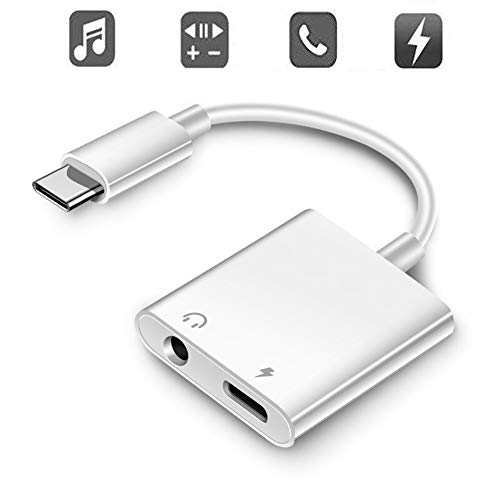 ZENVAN 2 in 1 USB-C Adapter, Best Type-c Converter for Charger and 3.5 mm Headphones for Google Pixel, iPad Pro (2018)/ Nexus/Samsung/Note 8/9/ Moto Z/ Z2 & More (USB-C & 3.5 Audio Adapter – White)