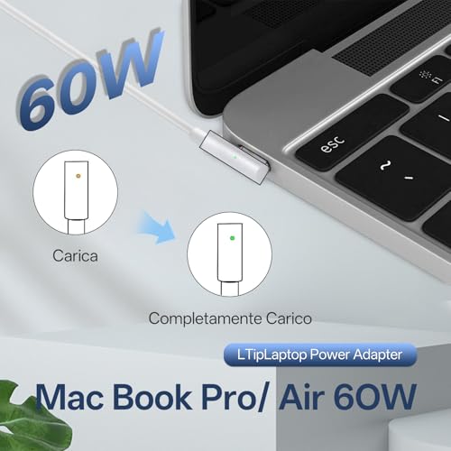 Replacement Charger Mac Book Pro, 60W L-Tip Charger, Portable Power Adapter for MacBook Air 13/15/17 Inch, Mid 2008-2012 Models A1172/A1181/A1184/A1278/A1330/A1342/A1344