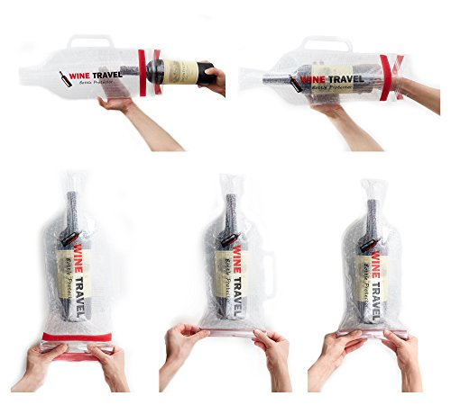 8 Pack Wine Travel Bottle Protector with Handle - Reusable Travel Wine Bags - Luggage Caddy - Wine Carrier Tote - for Safe Transportation - Leak Proof and Waterproof - Triple Level Protection - Thumbnail 2