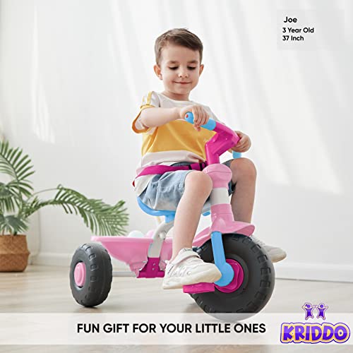 KRIDDO 2 in 1 Kids Tricycles Age 18 Month to 3 Years, Gift Toddler
