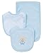 Little Me Clothes for Baby Boys’ and Girls’ 3-Piece Bib and Burp Sets, 2 Bibs and 1 Burp Cloth, Soft Cotton Feeding Essentials with Velcro Closures, Absorbent, Machine Washable