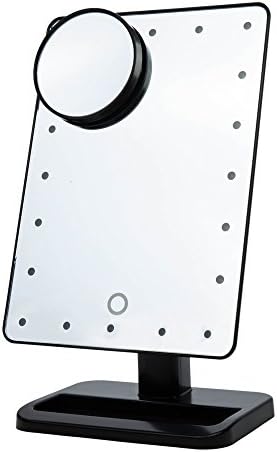 (Super Discount)Comwinn 2nd Generation Makeup Mirror with Lights, 20 Bright LEDs, 12" Large Screen, Touch Dimmable with Memory Function, Lighted Illuminated Vanity Cosmetic Mirrors (20 LEDs, Black)