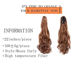 22 Inch Long Wavy Hair Ponytail Synthetic Wrap On