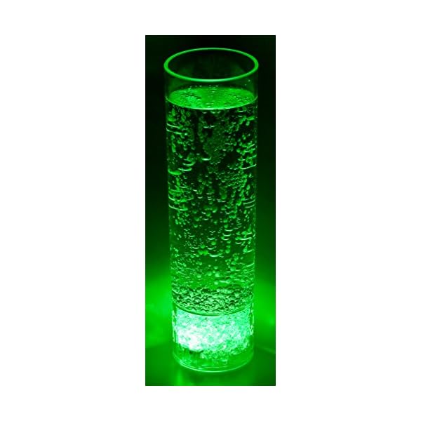 LED-Highlights Led Glas Becher Longdrinkglas 300 ml Led Farbwechsel bunt mit Batterie wechselbar Bar Kunststoff… – Bild 3
