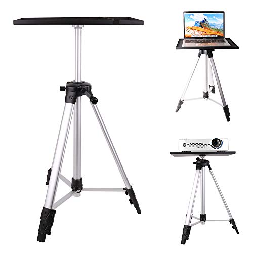 Projector Stand Adjustable Laptop Tripod Stand with Tray Holder 21-54 Inch Multifunction Computer Stand Mount Comes with Storage Bag for Theater Projector Stage Studio DJ Mixer