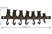 7 Cats Cast Iron Wall Mounted Hanger Rack - Decorative Cast Iron Wall Hook Rack - Vintage Design Hanger with 7 Hooks - Wall Mounted | 12.4 x 3.9”- with Screws and Anchors | Rustic Brown Color