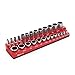 Olsa Tools Magnetic Socket Organizer | 3/8-inch Drive | SAE | RED | Holds 26 Sockets | Professional Quality Tools Organizer