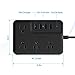 Power Strip with 4 USB Ports 4 Outlets, Maxcio Desktop Charging Station with 10A 5 ft Extension Cord Multi Outlets Extender Plug for Cruise Ship, Dorm Room, Home & Office, Black