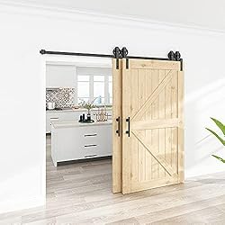 WINSOON 6.6FT Bypass Sliding Barn Door Hardware Kit