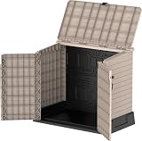 Duramax StoreAway 850L Plastic Garden Shed Outdoor Wheelie Bin Store Taupe view 15