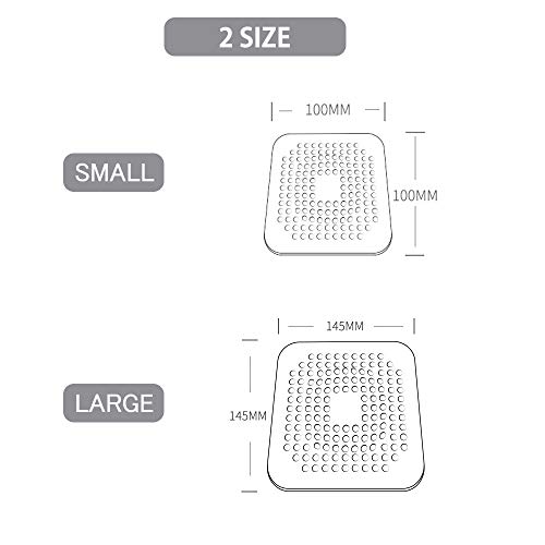 Square Shower Drain Covers, NOTSEK Silicone Tube Drain Hair Catcher Stopper with Sucker for Bathroom Kitchen, Rubber Bathtub Sink Strainer Plug Filter Trap Home Drain Protectors (BIG 14.514.5CM)