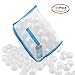 Lightaling 100pcs White Ocean Balls & Pit Balls Soft Plastic Phthalate & BPA Free Crush Proof - Reusable and Durable Storage Mesh Bag with Zipper