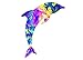 Rogue River Tactical Dolphin Jumping Sticker Bumper Car Decal Gift Colorful Groovy Psychedelic Tie Dye