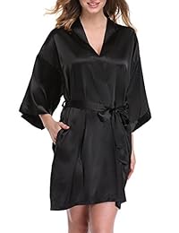 Women's Bride Bridesmaid Robes Short Kimono Robe Dressing Gown for Wedding