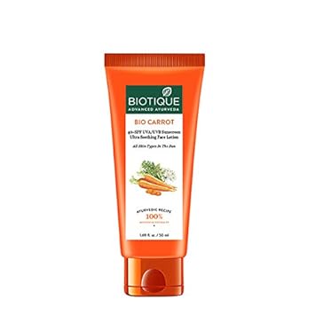 Biotique Bio Carrot 40+ SPF UVA/UVB Sunscreen Ultra Soothing Face Lotion, 50ml