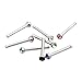 Ruifan 20g Straight Nose Bone Studs Rings Pins with 1.8mm Mix Color Crystals Piercing Jewelry 316L Surgical Steel Pack of 8