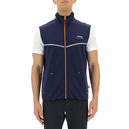 JEEP O102621-K879 XP MAN TECH SWEAT VEST W/Kangaroo Pocket JX22A Hombre Deep Blue/Dark G.Mel S