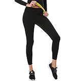 HAMACTIV Hot Shapers Weight Lose Slimming Yoga Sports Long Pants, Diving Material High Waist Slimming Pants Hot Thermo Fitness Sweat Sauna Neoprene Body Lycra Crotch trousers (Yellow/Black, XL)