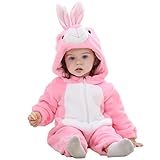 IDGIRL Baby Pink Costume Girls Animal Rabbit Cosplay Hooded Romper 90cm