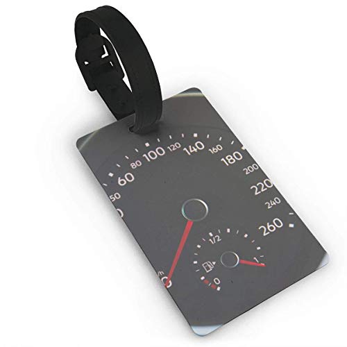 Luggage Tags Holders for Travel Luggage,Luggage Tags for Suitcases, Luggage Tags with Genuine Hand Strap Speed Speedometer Travel Suitcase Bag Tag Identify Label White