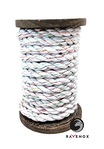 image for FMS Ravenox Natural Twisted Cotton Rope | (Snow White Glitter)(3/8 Inc