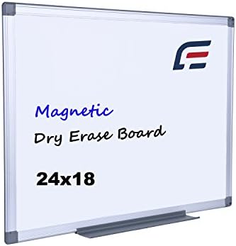 EFIRNITURE Magnetic Dry Erase Board, 18x24 Inch Whiteboard Aluminum Frame Wall Mounted with Removable Marker Tray, Perfect for Home Office School