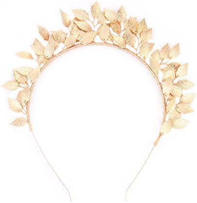 Greencolourful Beautiful Headdress Leaf Crown Alloy Headband Disc Hair Decoration Headwear for Banquet Wedding Gold