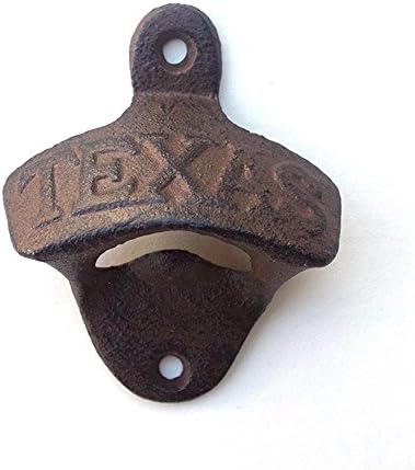 Rustic "TEXAS" Bottle Openers • Cast Iron Wall Mounted Bottle Opener Beer, Pop, etc with TEXAS Imprint - Pack of 10