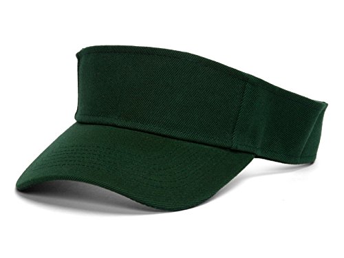Solid Sports Blank Visor (Comes In Many Different Colors), Forest Green