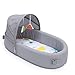 Lulyboo Indoor/Outdoor Cuddle & Play Baby Travel Lounge, Portable, Adjustable Baby Nest Backpack, Gray/Metro