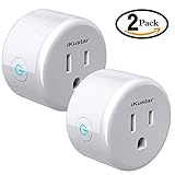 iKustar Wi-Fi Smart Plug Socket: Ultra-Compact Size Outlet Compatible With Amazon Alexa Google Home| Wireless Remote Control Your Devices| Energy Saving Smart Socket With Timer (WP5-White-2)