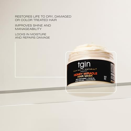 Thank God It's Natural Honey Miracle Hair Mask, With Raw Honey & Olive Oil, For All Hair Types, Repairs Damage, Reduces Breakage & Restores Moisture 240 g (Pack of 1)