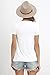 DREAGAL Women's Eyelet Lace Up Short Sleeve Top White Small