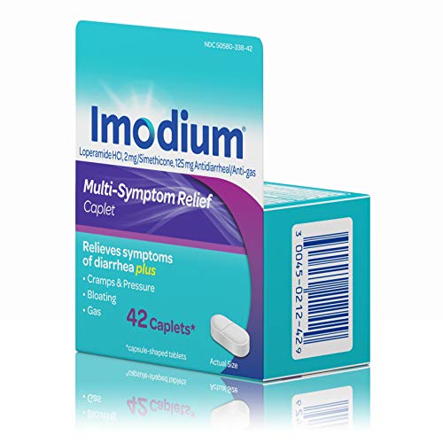 Imodium MultiSymptom Caplets for Diarrhea Relief with Gas, Bloating