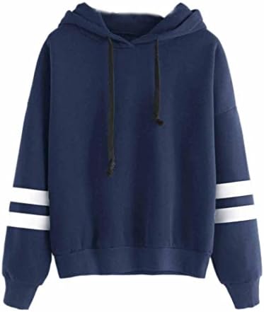 Sunhouse Women Autumn And Winter Simple Fashion Casual Floral Hooded Pullover Sweatshirt Tops (M, Blue-a)