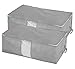 MOHO & HOME Jumbo Underbed Storage Bags Organizer with Zippers and Handles for Clothing, Blankets, Comforters, Quilts, Holiday Ornaments, Set of 2