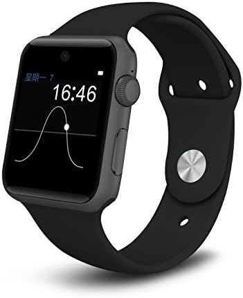 Jedy D9 Bluetooth SmartWatch phone 2.5D ARC HD Screen Support SIM Card Wearable Devices Smartphone Fitness Tracker For IOS Android (Black)