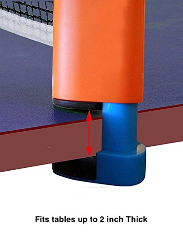 Portable Table Tennis Net and Post Set, Ping Pong Net Fits Tables Up to 2.0 inch (5.0 cm, White)