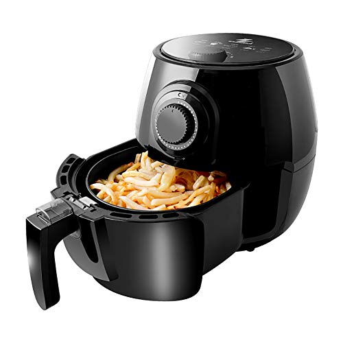 Click Here to See More Images New Air Fryer, 1200W Oil-free Air Fryer, 2.6L Mini Oven, Black,Recipes, Healthy Cookware Food Oven